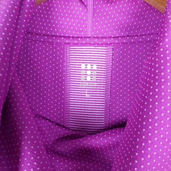 TITLE NINE Layli Cowl Neck Short Sleeve Dress Sz L Purple Striped Active Casual - Picture 4 of 12